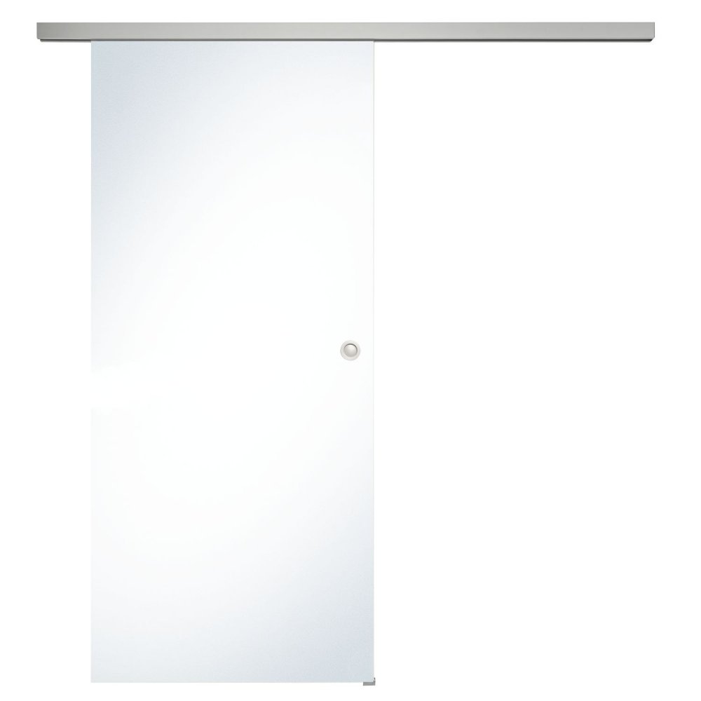 Celoskleněné posuvné dveře sada čiré sklo, posuvné kování stříbrné 820 mm