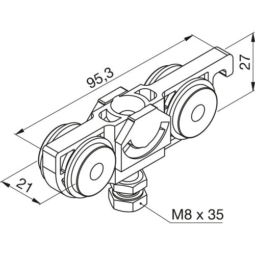 Pojezd na posuvné dveře HELM 73