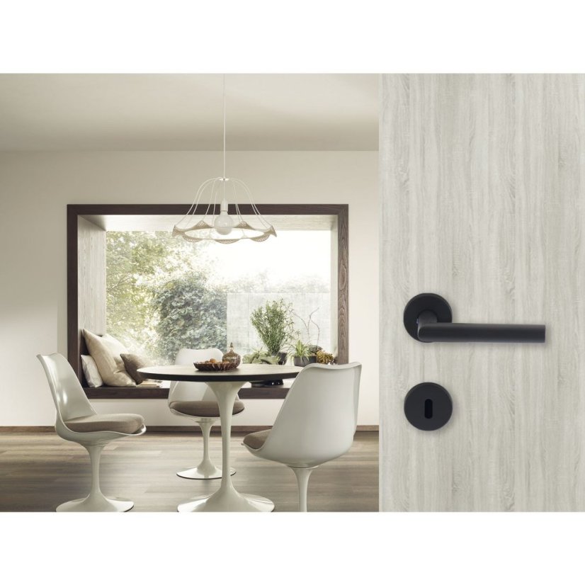 Dveřní kování GEHRUNG, interiérové, klika-klika, nerez, černý