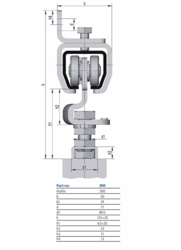 Sada kování pro posuvné dveře 6000 mm do 200 kg