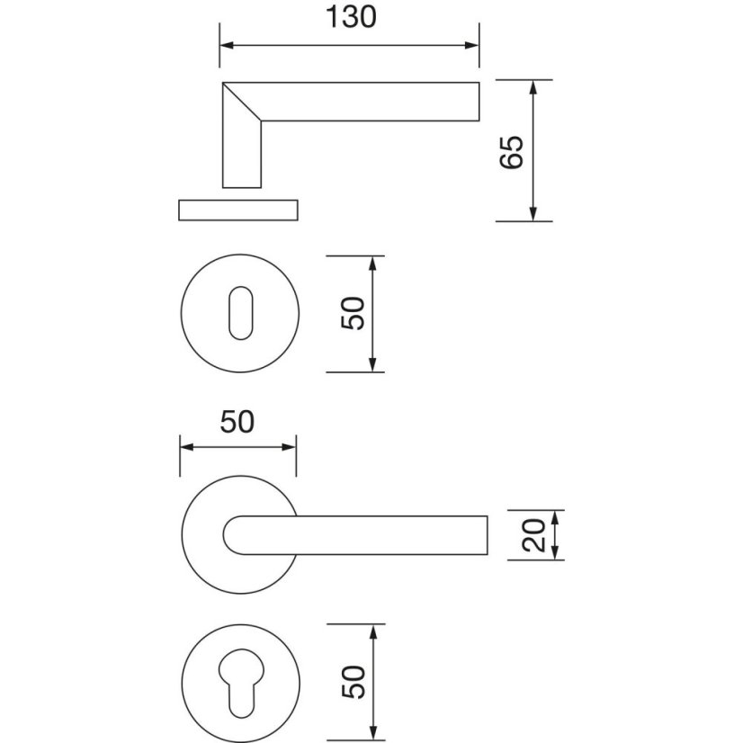 Interiérové nerezové kliky na dveře GEHRUNG