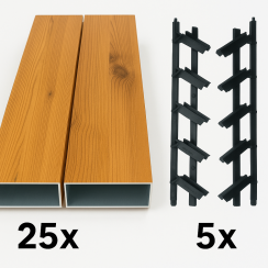 SAMKIT SET pro venkovní žaluzie z hliníku Dřevodekor: V:2500, Š:1000mm