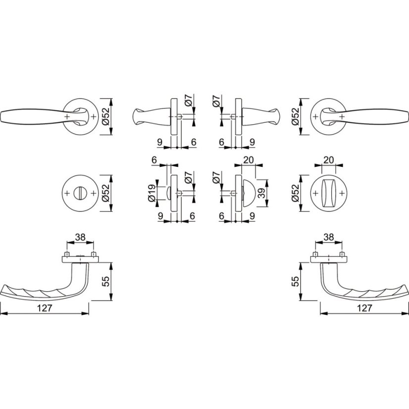 Rozetové dveřní kování NY