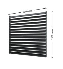 SAMKIT SET pro venkovní žaluzie z hliníku RAL 7016 (antracitová): V:1500, Š:1500mm