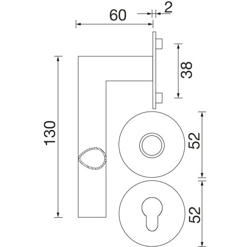 Nerezové interiérové kliky na dveře GLASGOW