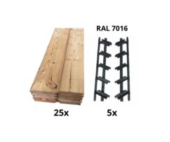 SAMKIT SET antracit - 1400*2500mm (25ks modřínových desek a 5x samkit)