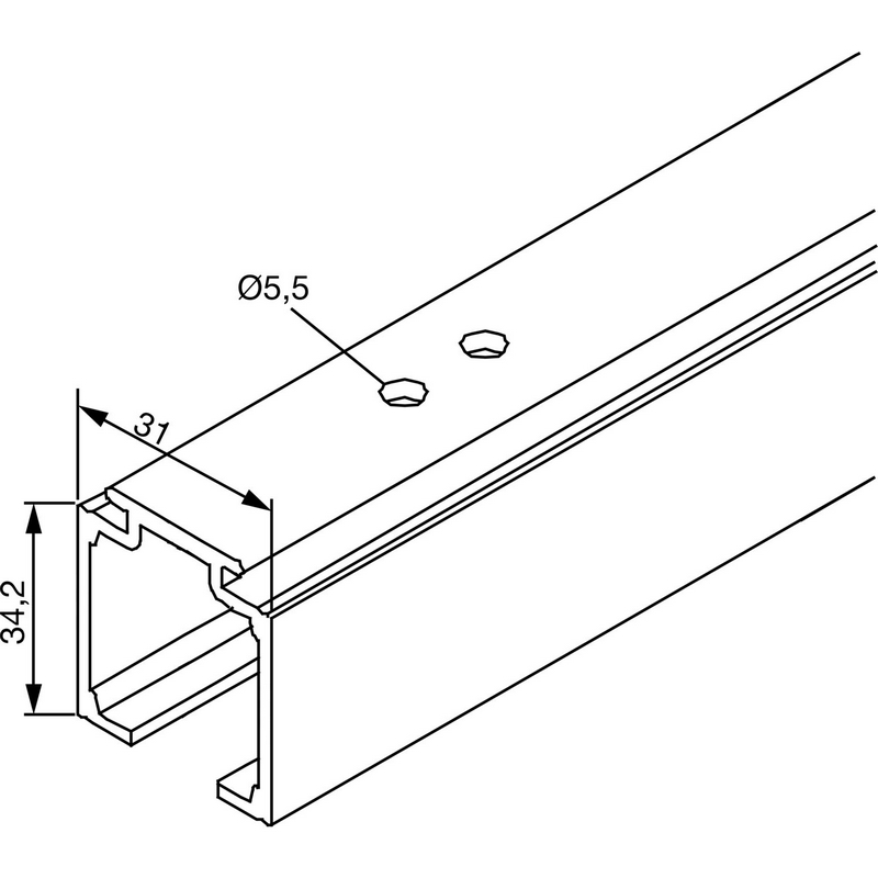 Pojezdová kolejnice SOLIDO 80 černý mat
