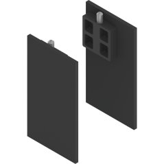 Sada krytek pro kryt dřevo/sklo oboustr. montáž na strop SOLIDO 80/HELM 73, černé matné