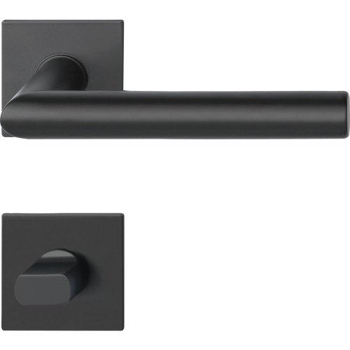 Dveřní kování NORWEGEN, interiérové, klika-klika, nerez, černý, ploch. rozeta