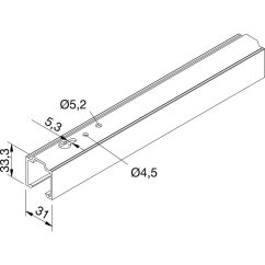Pojezdová kolejnice na posuvné dveře HELM 53/73, hliník