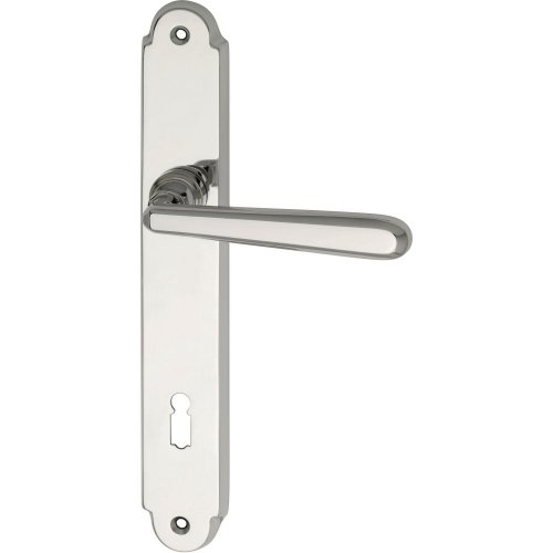 Kľučky na dvere ALT-WIEN, interiérové, kľučka-kľučka, mosadz, dlhý štítok - Povrchová úprava: Chróm, Prevedenie rozety: Rozeta WC