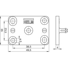SOLIDO 80 upevňovací destička pro podlahové vedení bez vůle
