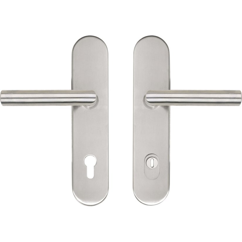 Bezpečnostní kování na vchodové dveře se zakrytím vložky GEHRUNG, klika-klika / klika-koule