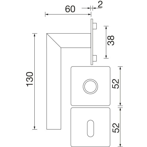 Dveřní kování NORWEGEN, interiérové, klika-klika, nerez, černý, ploch. rozeta