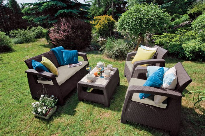 CORFU set - hnědý + šedohnědé podušky