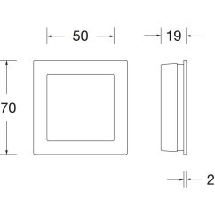 Mušle pro posuvné dveře FSB 4253 hranatá, otevřená, nerez jemný mat