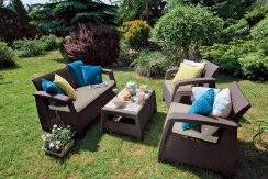 CORFU set - hnědý + šedohnědé podušky