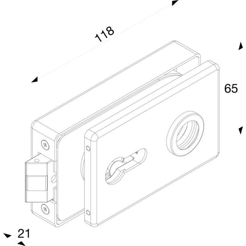 Zámek do skleněných dveří SOLIDO Compact, nerez