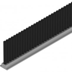 Kartáček na kryt kolejnice pro dřevo/sklo SOLIDO 80, plast černý