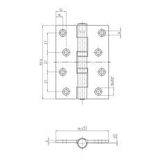 Závěs / pant pro bezfalcové skládací dveře, pozinkovaná ocel