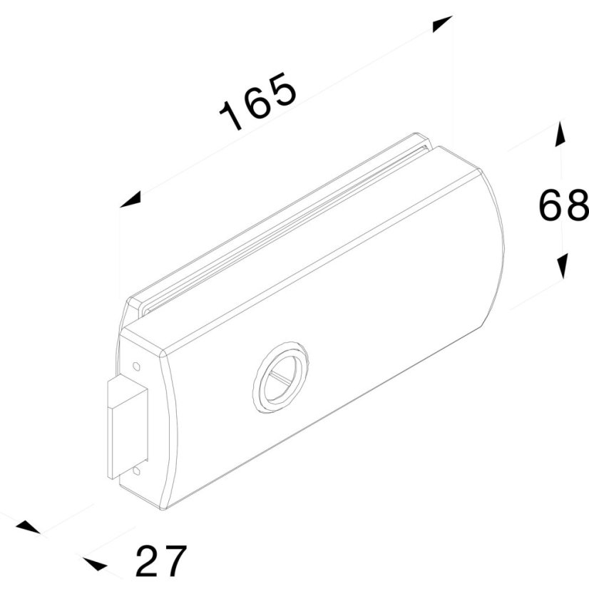 Zámek do dveří SOLIDO Studio Design 310, sklo 8 mm, matný nikl