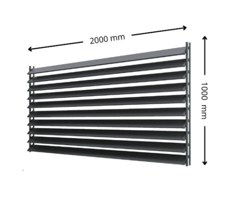 SAMKIT SET pro venkovní žaluzie z hliníku RAL 7016 (antracitová): V:1000, Š:2000mm