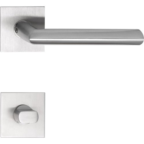 Nerezové interiérové kľučky na dvere GLASGOW - Tvar rozety: hranatá, Prevedenie rozety: Rozeta WC