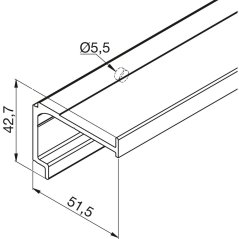 Montážní profil pro kombinaci s krycím profilem Solido 80/HELM stříbrný