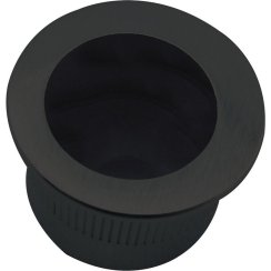 Hranový náprstek pro posuvné dveře o 25 mm, hliník černá