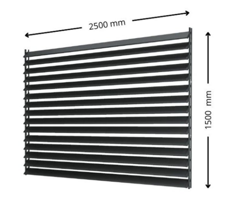 SAMKIT SET pro venkovní žaluzie z hliníku RAL 7016 (antracitová): V:1500, Š:2500mm