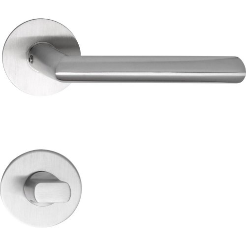 Nerezové interiérové kľučky na dvere GLASGOW - Tvar rozety: guľatá, Prevedenie rozety: Rozeta WC