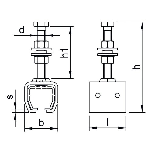 Výškově nastavitelné uchycení kolejnice HELM Agrar