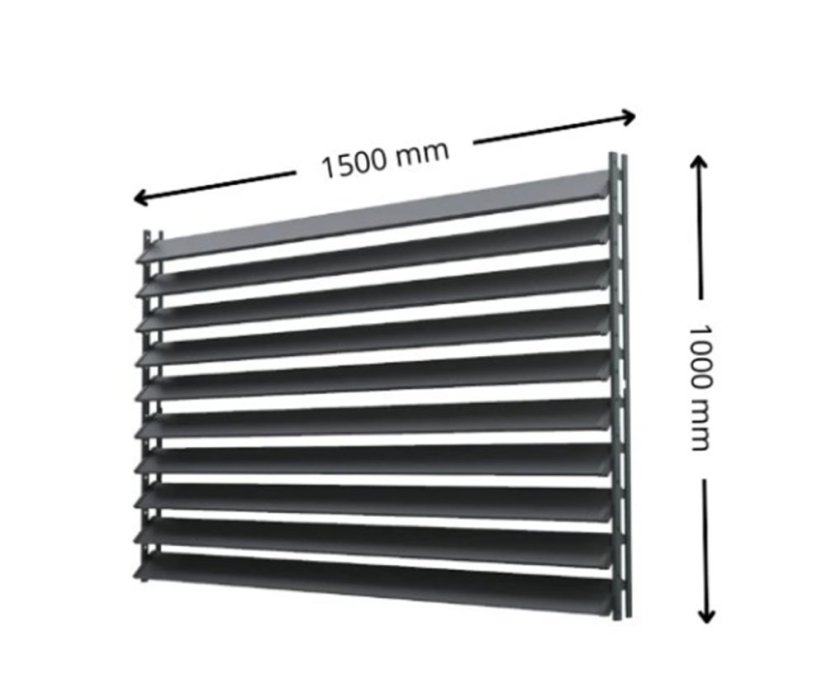 SAMKIT SET pro venkovní žaluzie z hliníku RAL 7016 (antracitová): V:1000, Š:1500mm