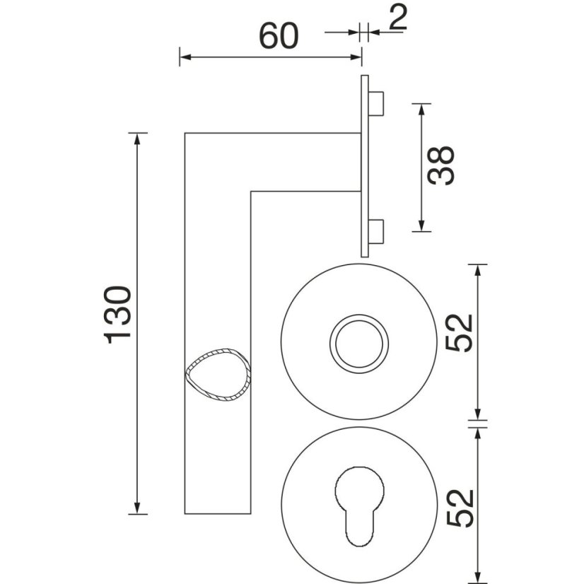 Nerezové interiérové kliky na dveře GLASGOW