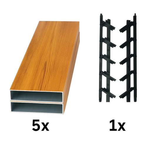 SAMKIT SET pro venkovní žaluzie z hliníku Dřevodekor: V:500, Š:1500mm