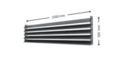 SAMKIT SET pro venkovní žaluzie z hliníku RAL 7016 (antracitová): V:500, Š:2500mm