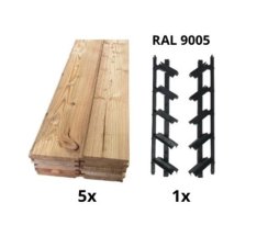 SAMKIT SET black - 1200*500mm (5ks modřínových desek a 1x samkit)