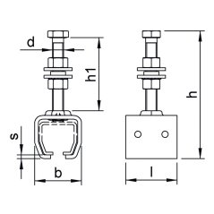 Výškovo nastaviteľné uchytenie koľajnice HELM Agrar