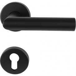 Kľučky na dvere GEHRUNG, interiérové, kľučka-kľučka, nerez, čierna