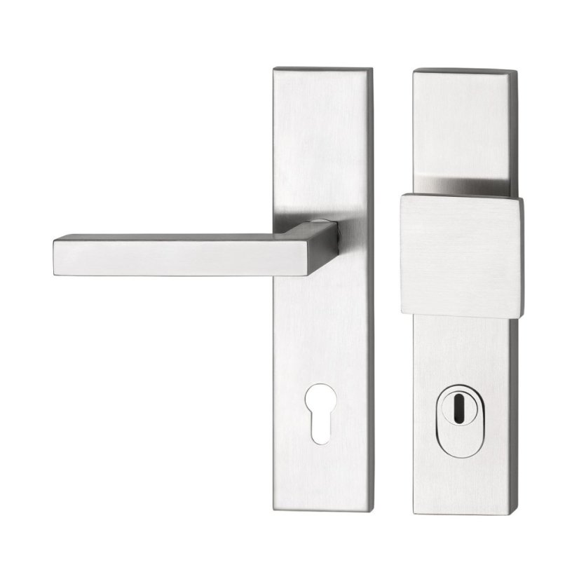 Bezpečnostní kování s krytem vložky MALMÖ, PZ 92, nerez