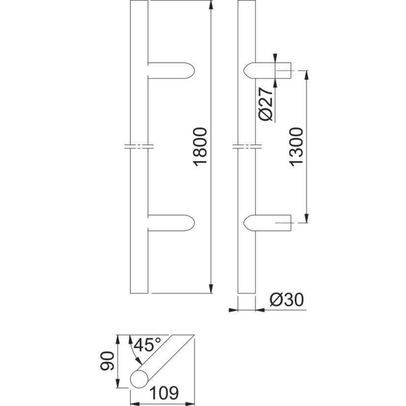 Šikmé madlo na dveře HOPPE  E5012