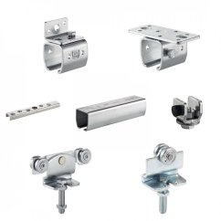 Sada kování pro posuvné dveře, stříbrná 2400 mm do 100 kg 60 kg