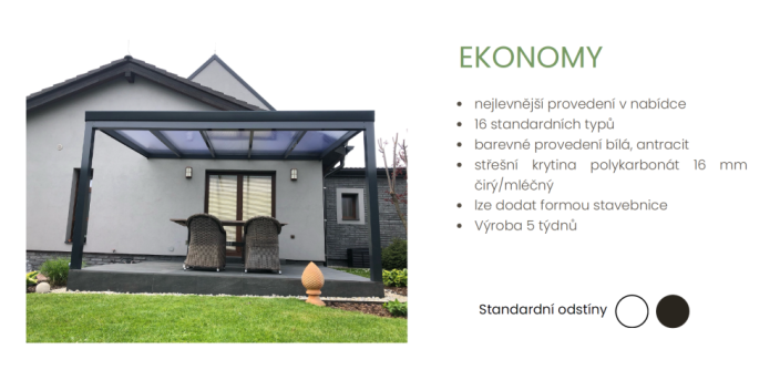 Hliníková pergola EKONOMY