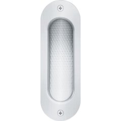 Mušľa na posuvné dvere FSB 4212 ovál, 40 x 120 mm, bez otvoru, nerez jemný mat