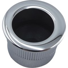 Hranový náprstek pro posuvné dveře o 25 mm, mosaz, pochromovaná