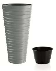 Květináč Prosperplast SAND SLIM šedý kámen 29,6 cm