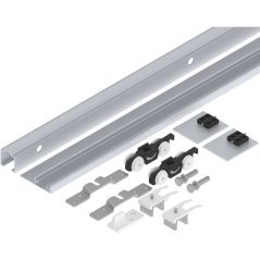 HELM 53 sada kování na stěnu dřevo 50 kg kolejnice 1700 mm s krytem stříbrná