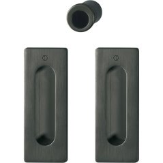 Mušle pro posuvné dveře HOPPE - set , hranaté, bez otv., černá