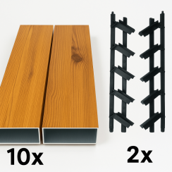 SAMKIT SET pro venkovní žaluzie z hliníku Dřevodekor: V:1000, Š:1000mm