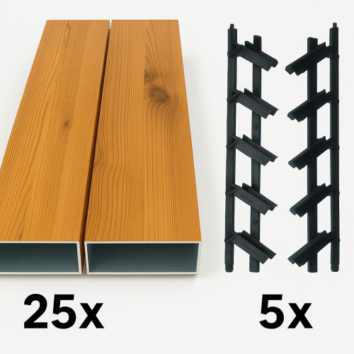 SAMKIT SET pro venkovní žaluzie z hliníku Dřevodekor: V:2500, Š:1000mm